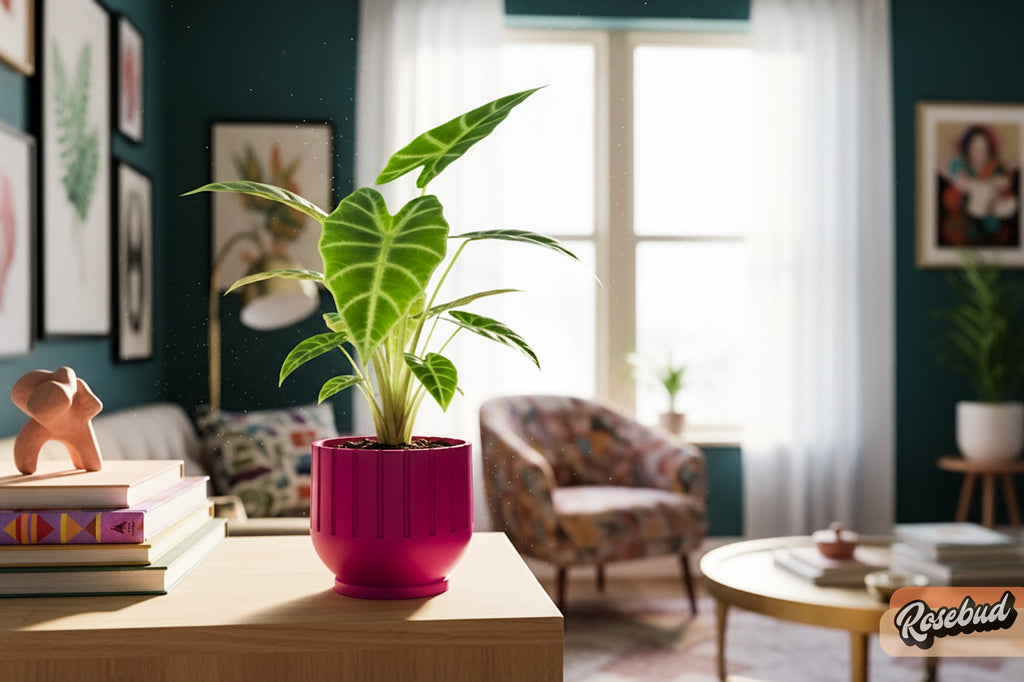 Modern Indoor Planter with Drainage – 3D Printed Fluted Plant Pot, Vertical Ribbed Design, Minimalist, view 12