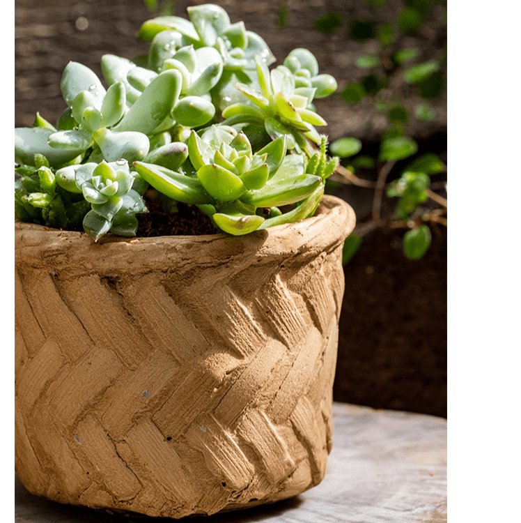 Bamboo Looking Cement Planter, view 7