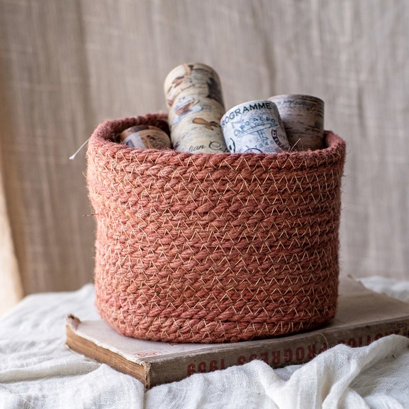 Cotton Rope Woven Basket Desktop Organizer, view 3