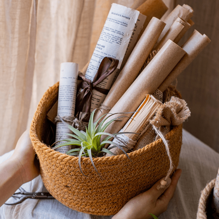 Cotton Rope Woven Basket Desktop Organizer, view 5