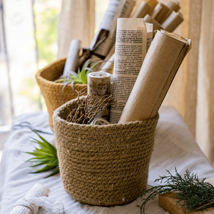 Cotton Rope Woven Basket Desktop Organizer, view 6