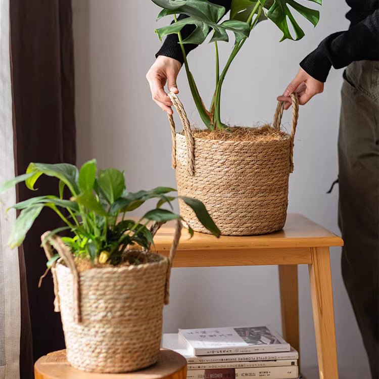 French Country Woven Planter Basket, view 7