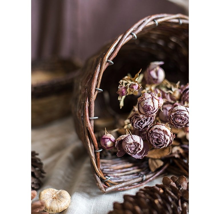 Horn Shape Willow Hanging Basket Planter, view 11
