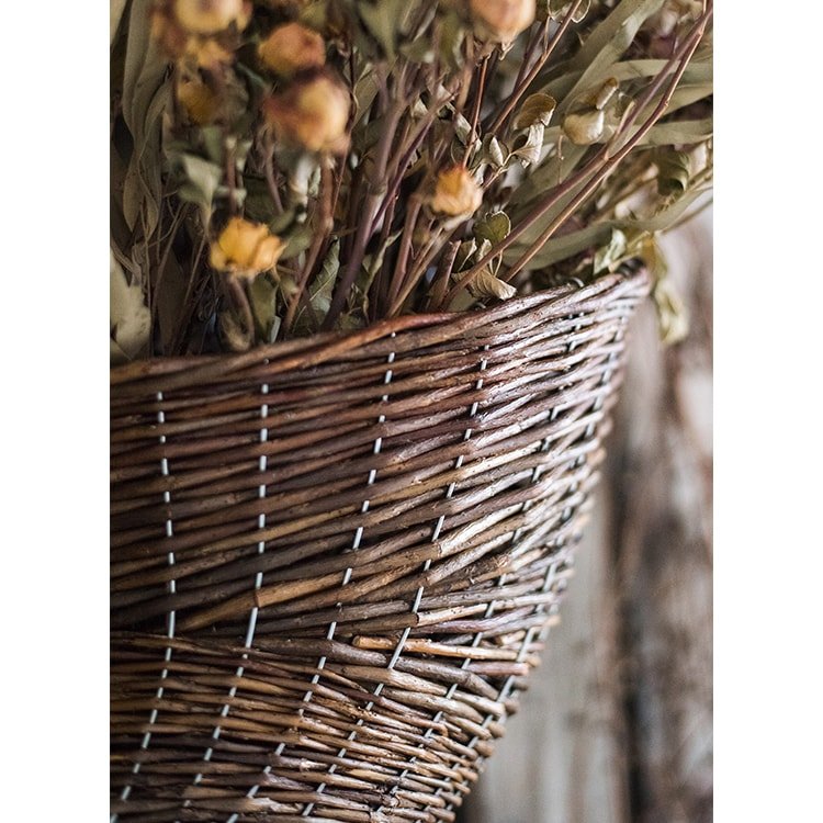 Horn Shape Willow Hanging Basket Planter, view 8