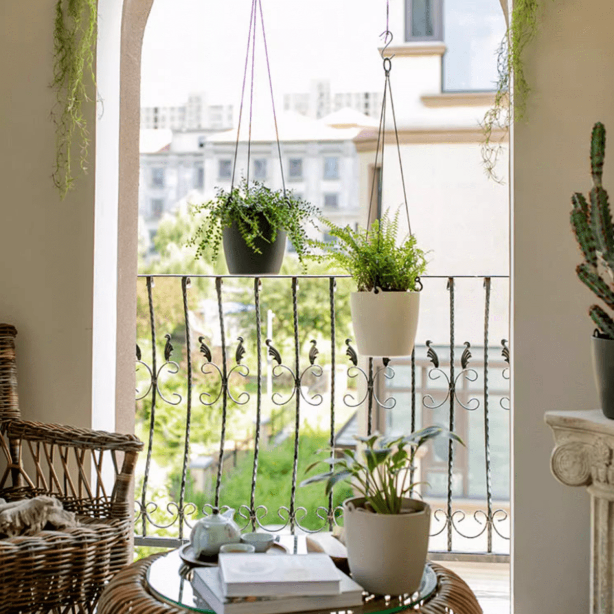 Modern Resin Hanging Planter for Artificial Plants, view 9