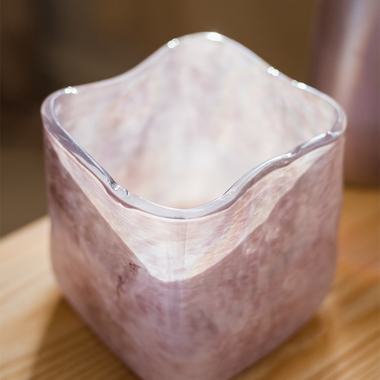 Pink Morandi Color Art Glass Vase, view 7