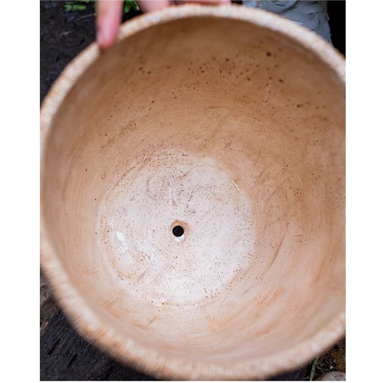 Rattan Pattern Edge Cement Planter, view 9