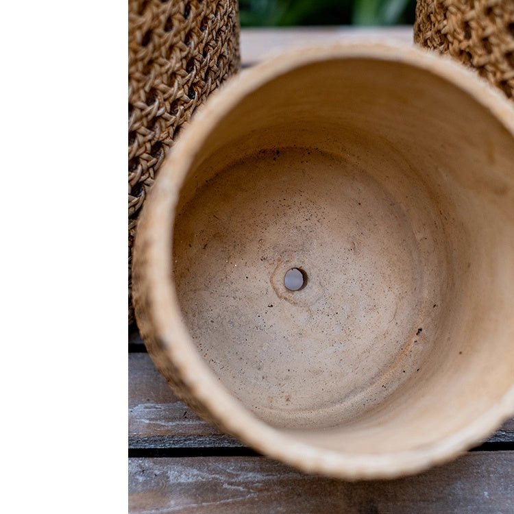 Rattan Texture Cement Planter, view 10