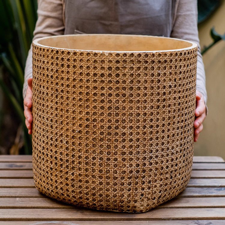 Rattan Texture Cement Planter, view 11