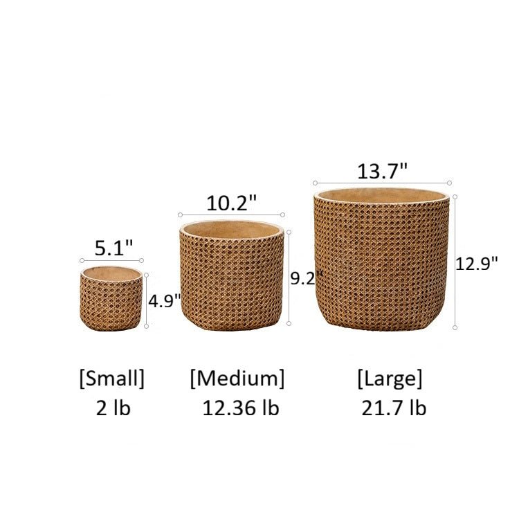 Rattan Texture Cement Planter, view 12