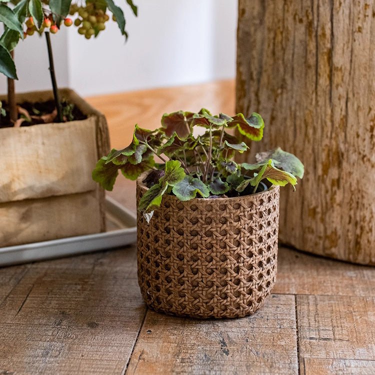 Rattan Texture Cement Planter, view 9