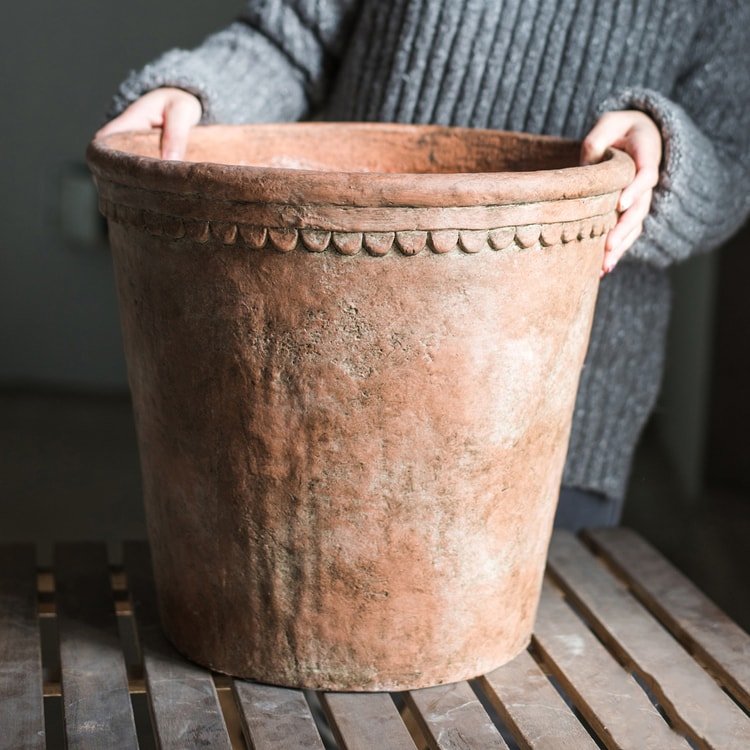 Large Terracotta Red Concrete Planter Pot, view 11