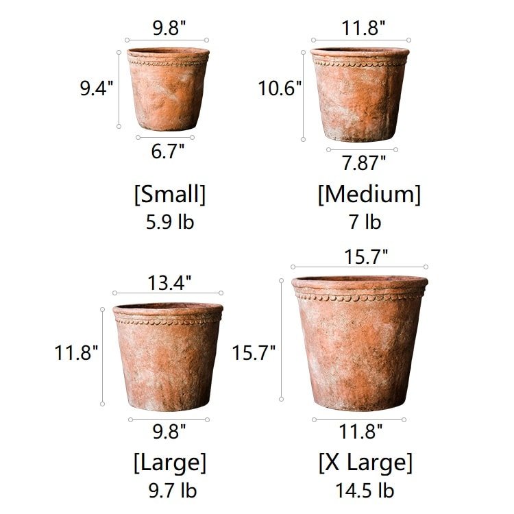 Large Terracotta Red Concrete Planter Pot, view 12