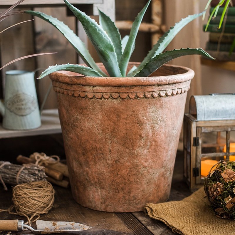 Large Terracotta Red Concrete Planter Pot, view 2