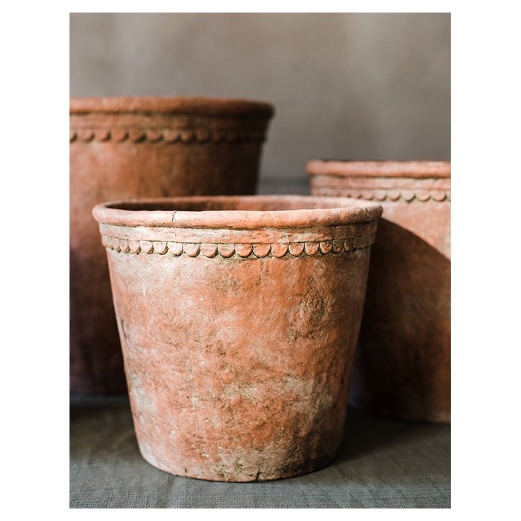 Large Terracotta Red Concrete Planter Pot, view 6