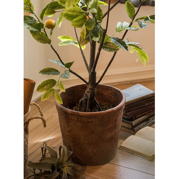 Large Terracotta Red Concrete Planter Pot, view 8