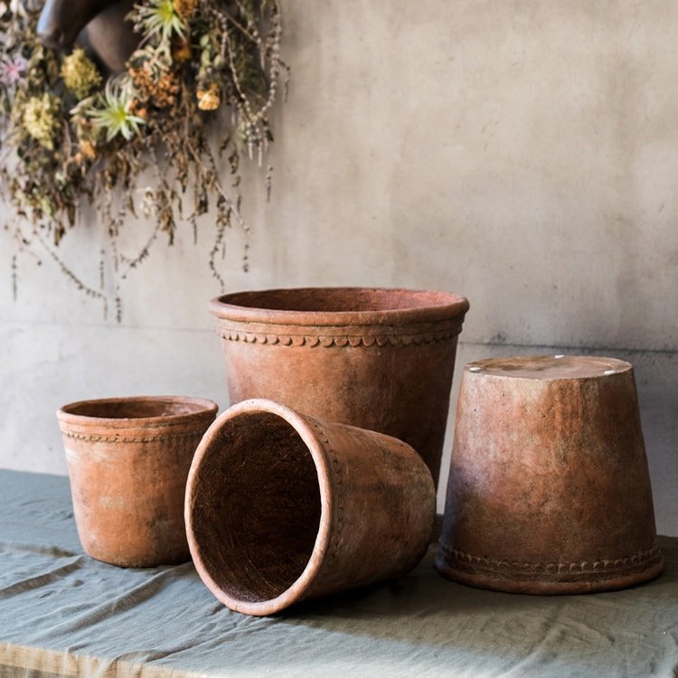Large Terracotta Red Concrete Planter Pot, view 9