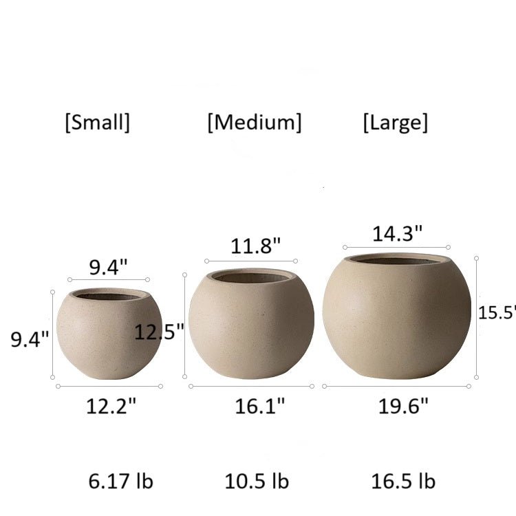 Round Magnesium Clay Planter, view 10