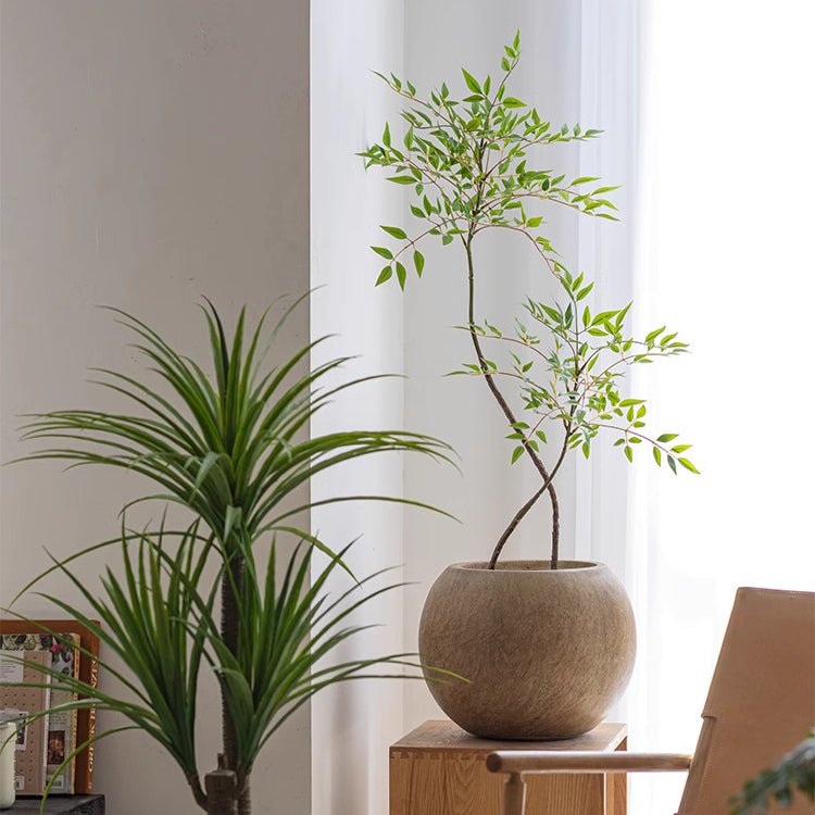 Round Magnesium Clay Planter, view 2