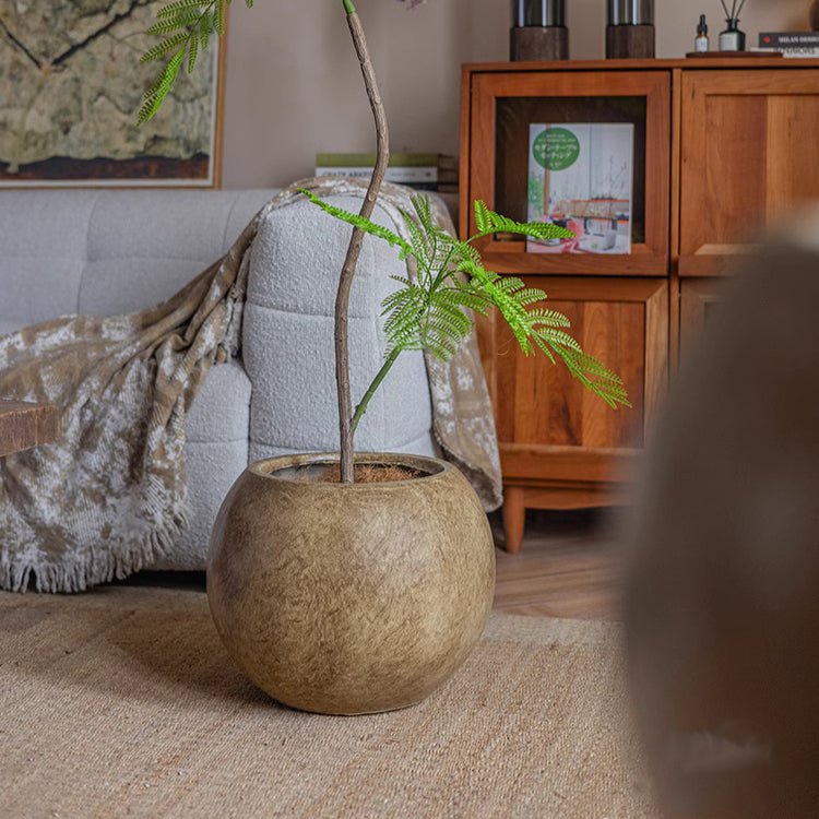 Round Magnesium Clay Planter, view 7