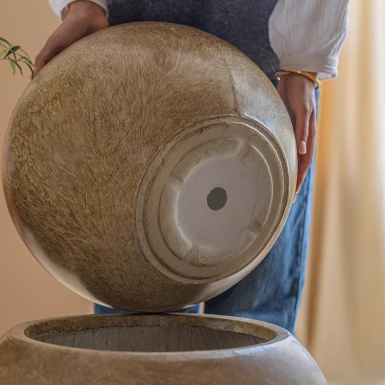 Round Magnesium Clay Planter, view 8