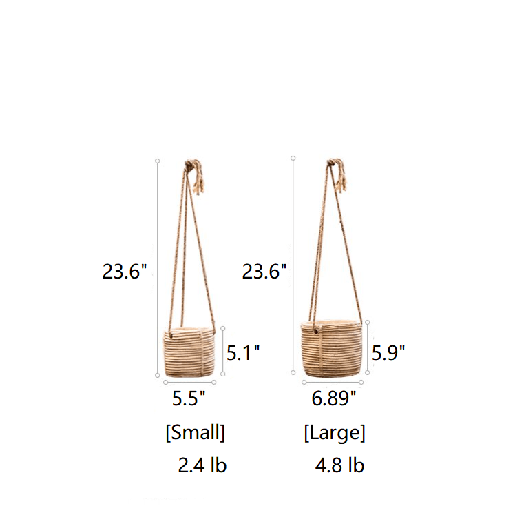 Faux Rattan Cement Hanging Planter, view 12