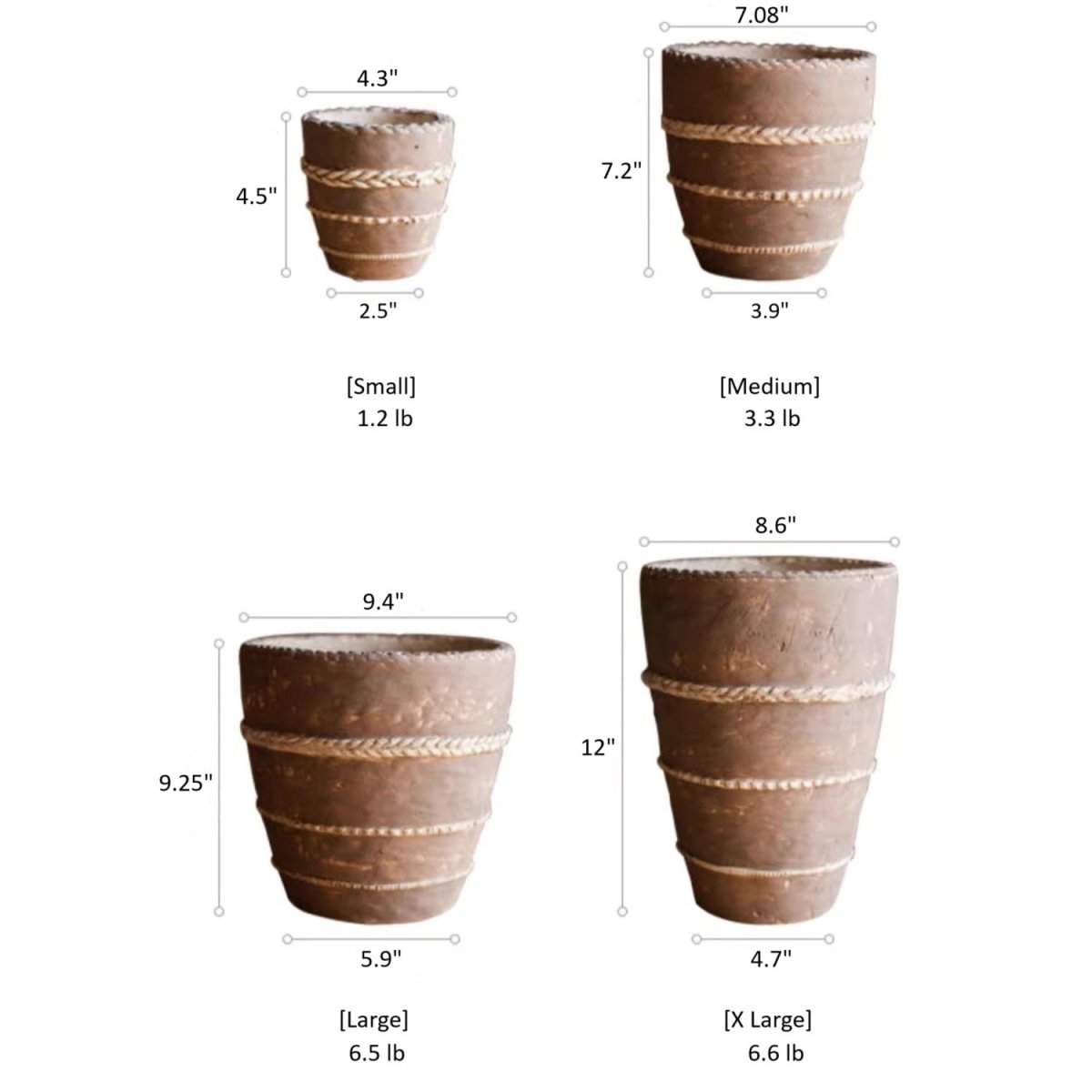 Tasha Red Terracotta Planter, view 11
