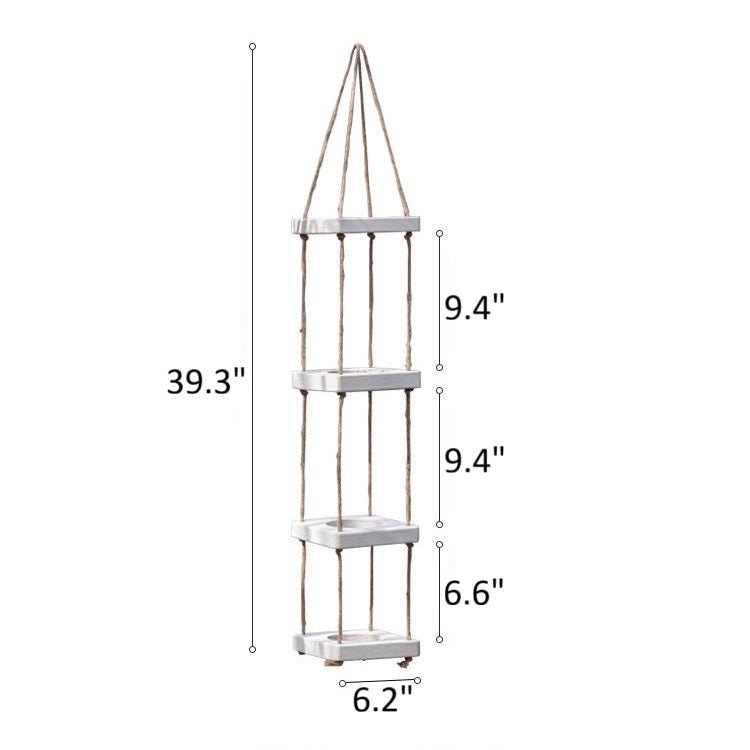 Wooden Rope Hanging Plant Shelf, view 11
