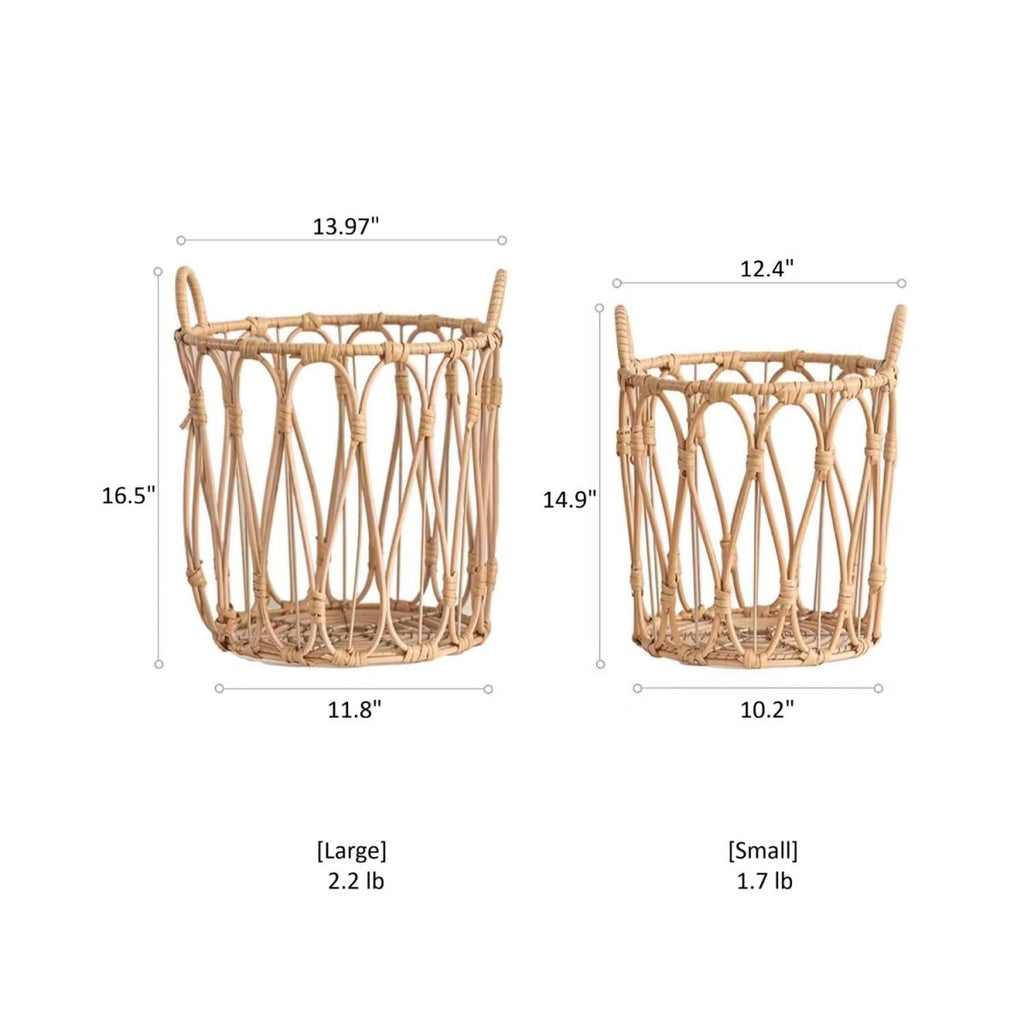 Bohemian Open-Weave Rattan Basket, view 5