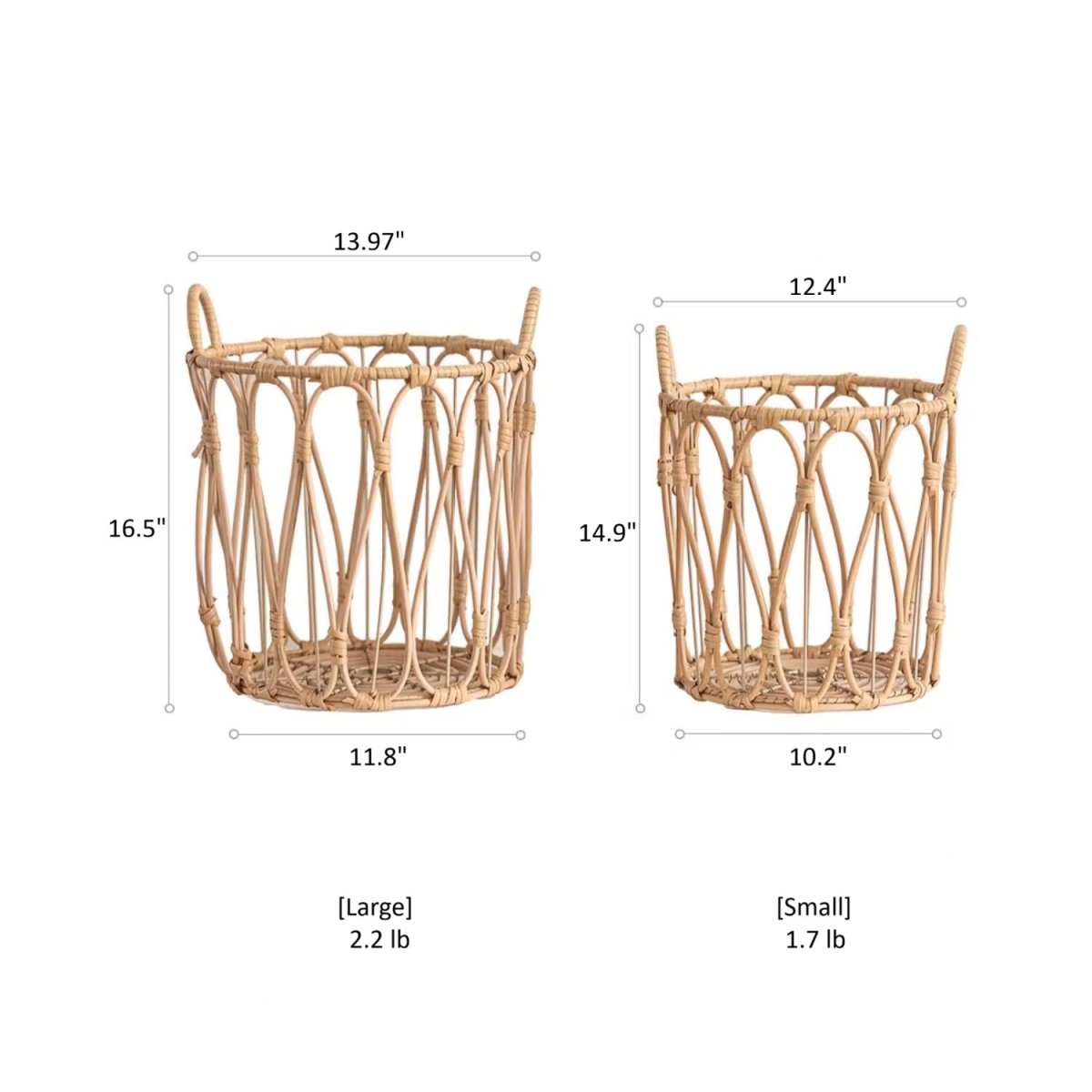 Bohemian Open-Weave Rattan Basket, view 5
