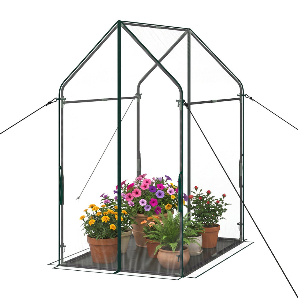 Mini Greenhouse with Metal Frame and Waterproof Cover, view 11