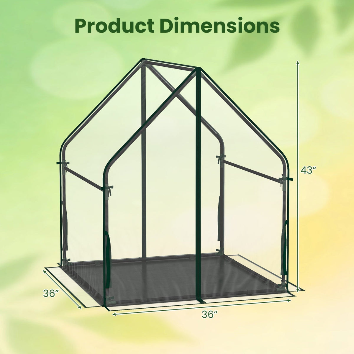 Mini Greenhouse with Metal Frame and Waterproof Cover, view 4