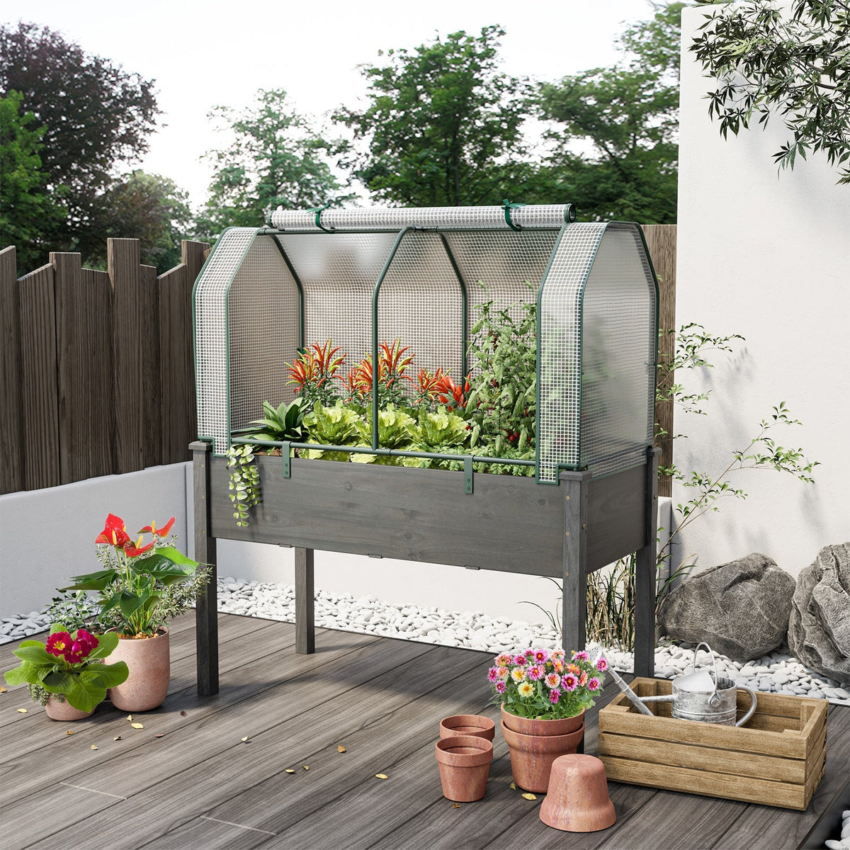 47.5 x 21.5 x 24 Inch Mini Greenhouse with Roll-up Zipper Door, view 2