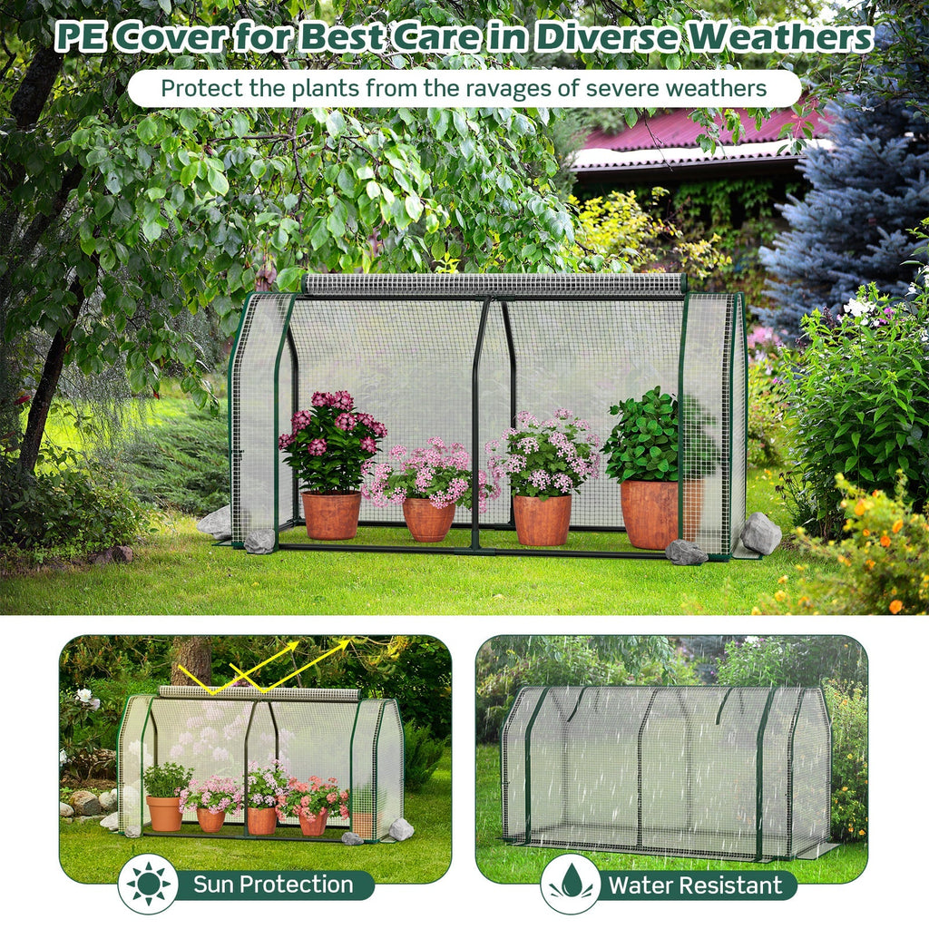47.5 x 21.5 x 24 Inch Mini Greenhouse with Roll-up Zipper Door, view 8