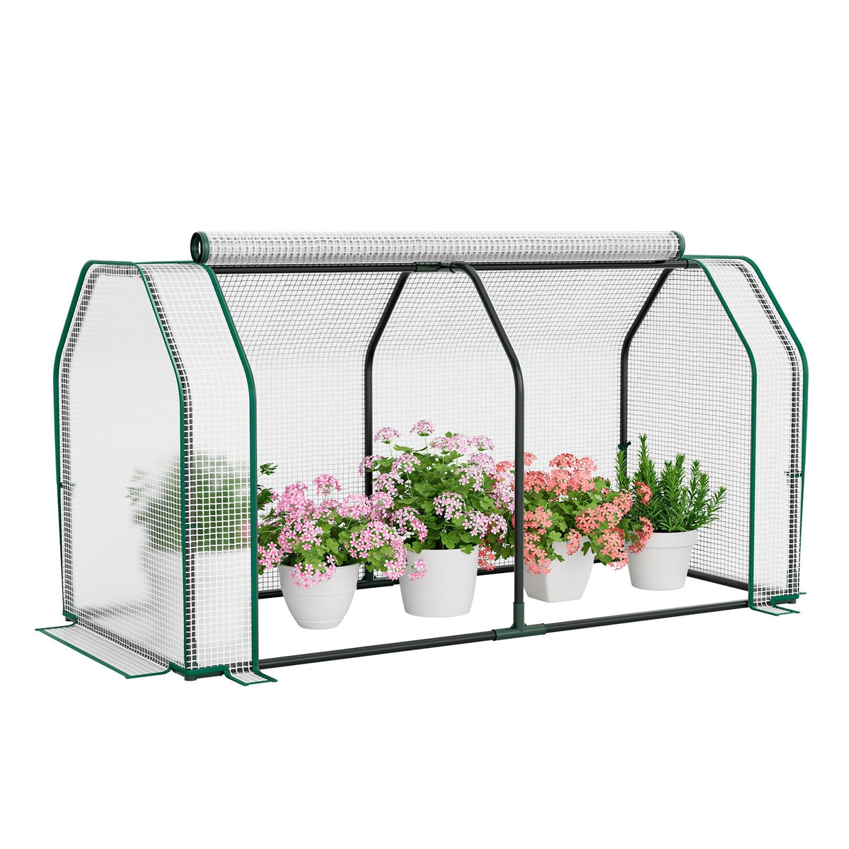 47.5 x 21.5 x 24 Inch Mini Greenhouse with Roll-up Zipper Door, view 3