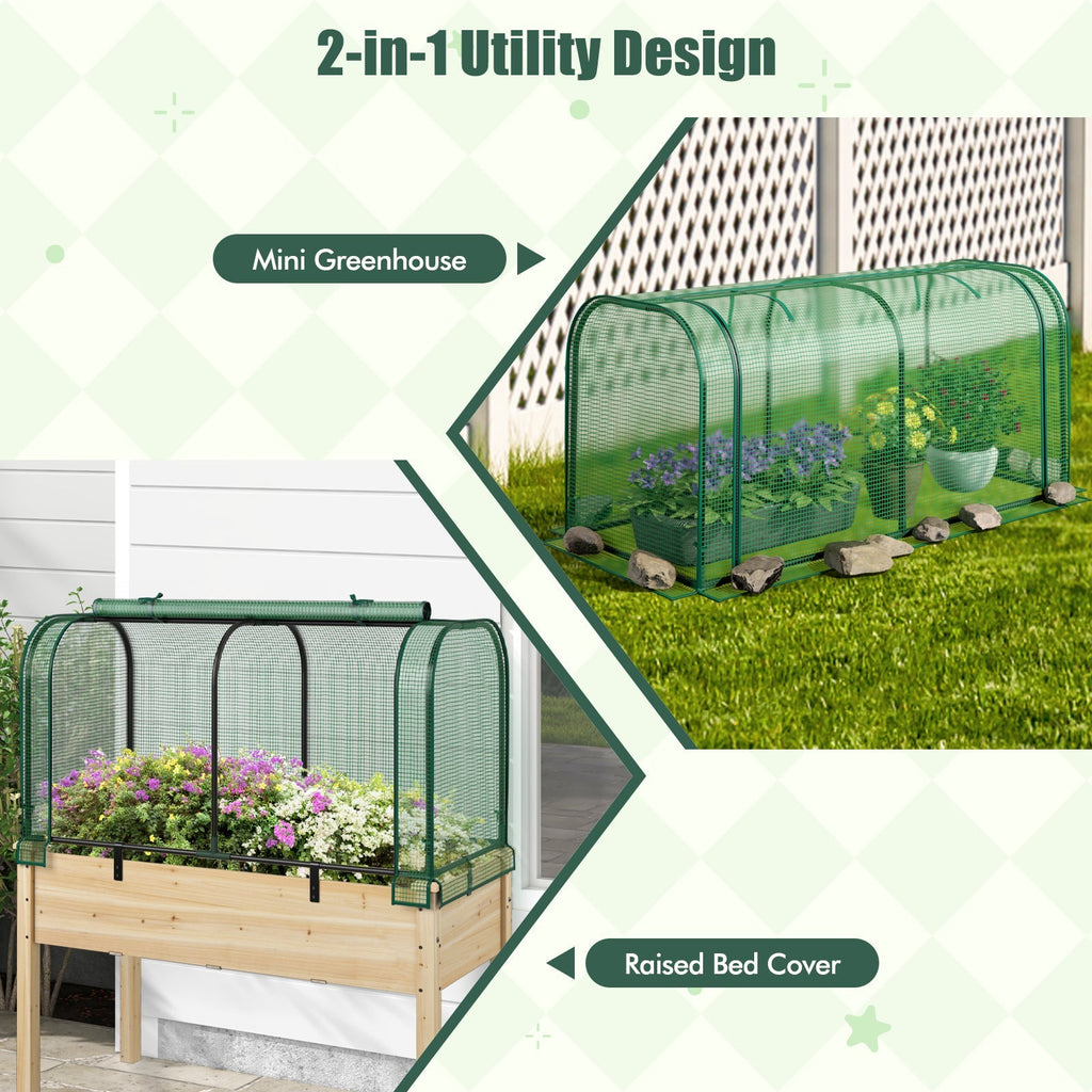 Mini Tunnel Greenhouse with Roll-up Zipper Door, view 5