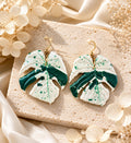 Monstera Bulbasaur Polymer Clay Earrings