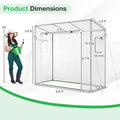 Outdoor Portable Walk-in Greenhouse with PE Cover Heavy-Duty Metal Frame Roll-up Zipper Door, view 9