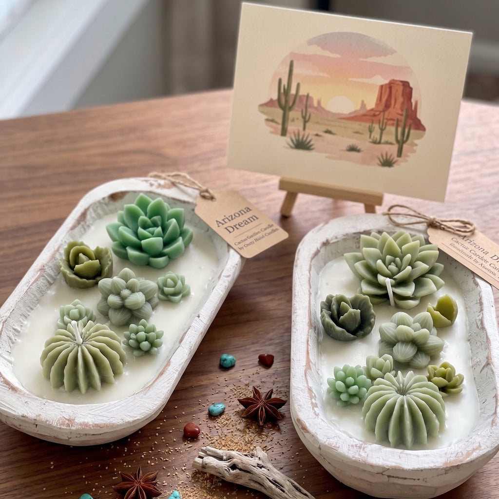 Dough Bowl Candle | Soy Wax Bowl Candle | Cactus Candle, view 4