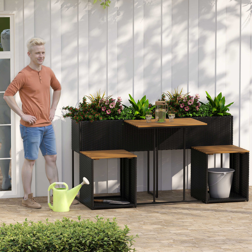 Patio Furniture Set with Raised Garden Bed for Porch and Yard, view 2