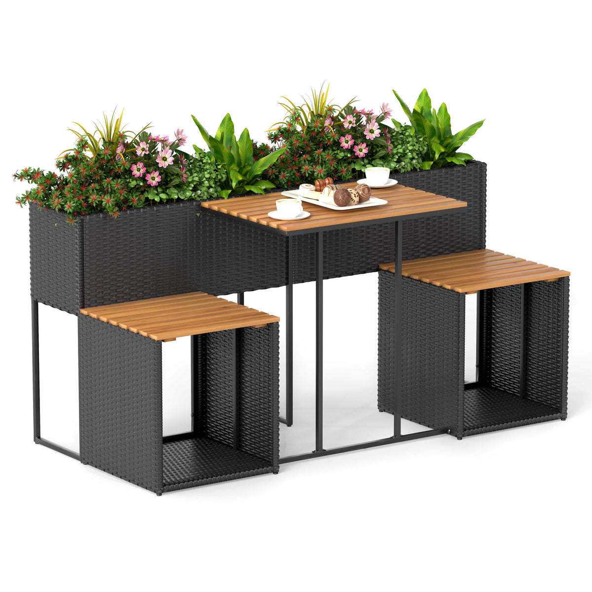 Patio Furniture Set with Raised Garden Bed for Porch and Yard, view 4