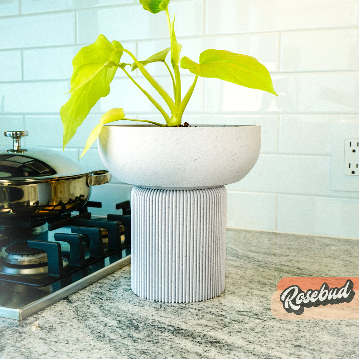 Modern Pedestal Plant Pot, Two-Piece, view 11