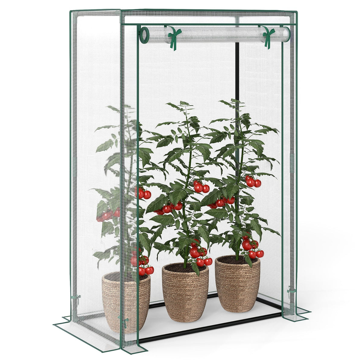 Portable Mini Greenhouse with Roll-Up Zippered Door, view 9