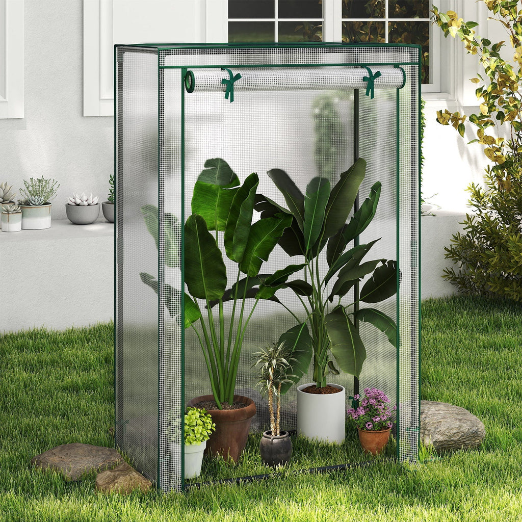 Portable Mini Greenhouse with Roll-Up Zippered Door, view 15