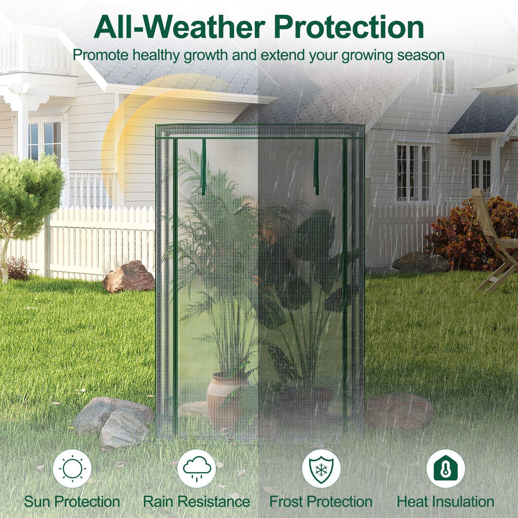 Portable Mini Greenhouse with Roll-Up Zippered Door, view 3