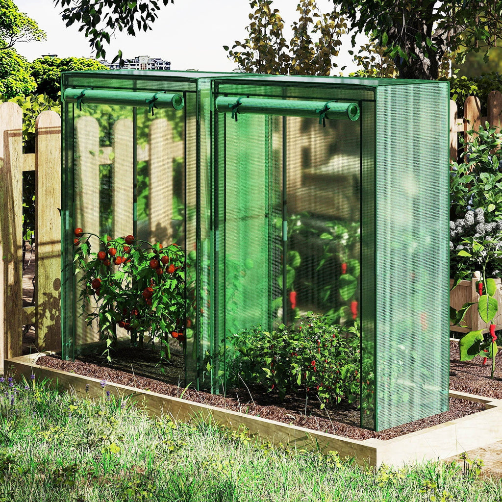 Portable Mini Greenhouse with Roll-Up Zippered Door, view 6