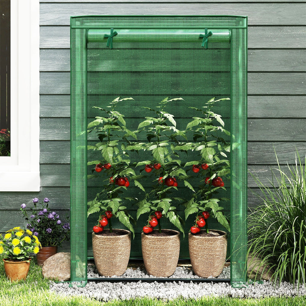 Portable Mini Greenhouse with Roll-Up Zippered Door, view 14