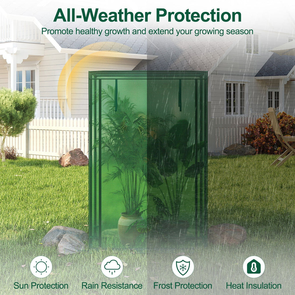 Portable Mini Greenhouse with Roll-Up Zippered Door, view 4