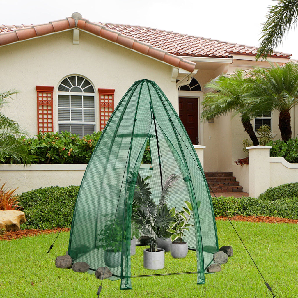 5.5 x 5.5 x 6 Feet Portable Mini Greenhouse with All-Weather PE Cover, view 2