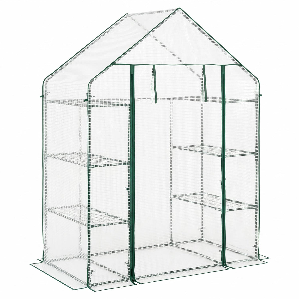 Portable Walk-in Greenhouse with 3 Tiers and 6 Shelves, view 3